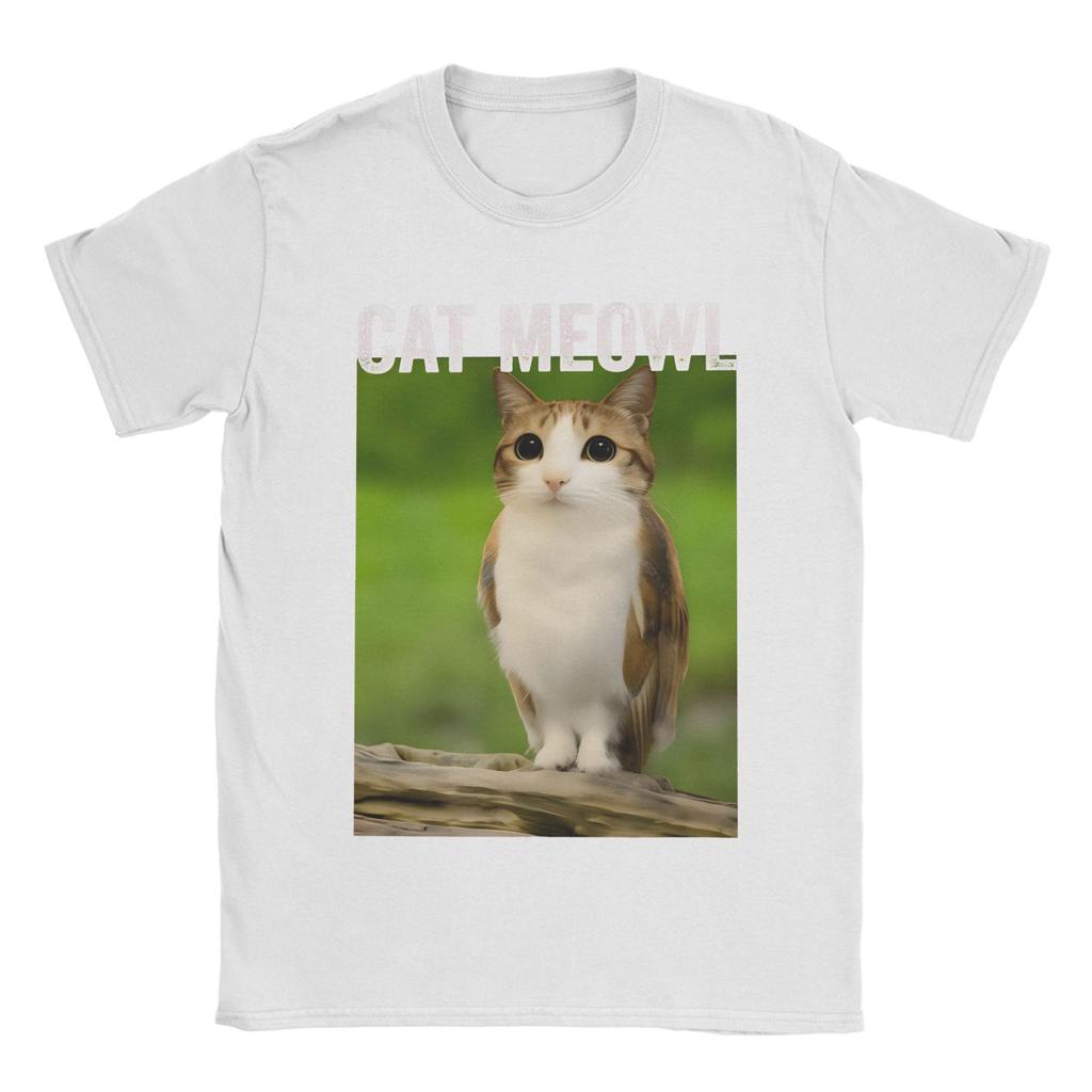 Cat Meowl Cat Owl For Animal And Pet Owners T Shirt Summer Harajuku TShirts Men 100 Cotton Comfortable Oversize Clothes Tshirt