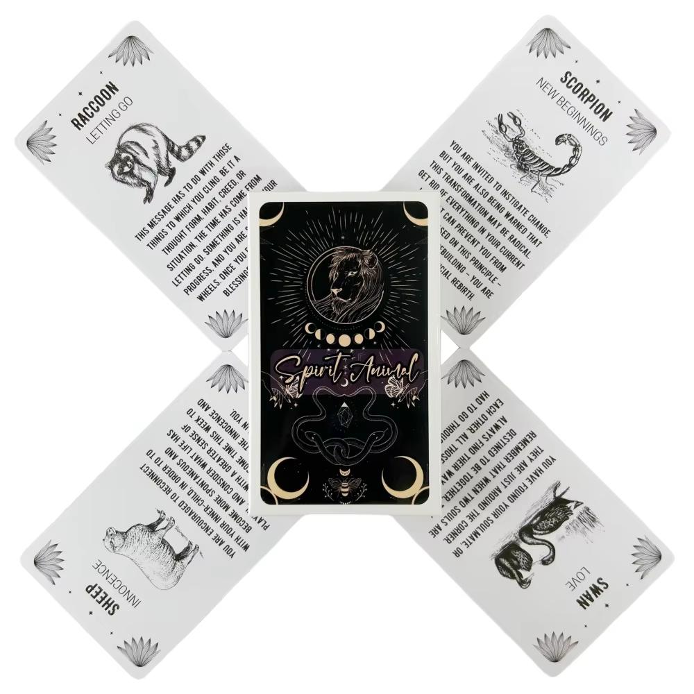 10.3*6cm Spirit Animal Oracle Cards - 54 Cards with Meanings On Them for Beginners Oracle Great Gift for Friend or Family10.3*6