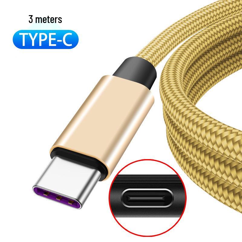 3M Nylon Braided Fast Charging Cable for Apple, Android, Huawei, Type-C Devices