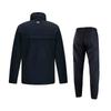 Under Armour Solid Color Stand Collar Zipper Long Sleeve Mid Waist Elastic Pants Casual Sports Suit Men Suit Black 21600409-001+22500706-001