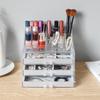 Three-Drawer Velvet Jewelry and Cosmetic Organizer with Necklace, Earring, and Ring Display