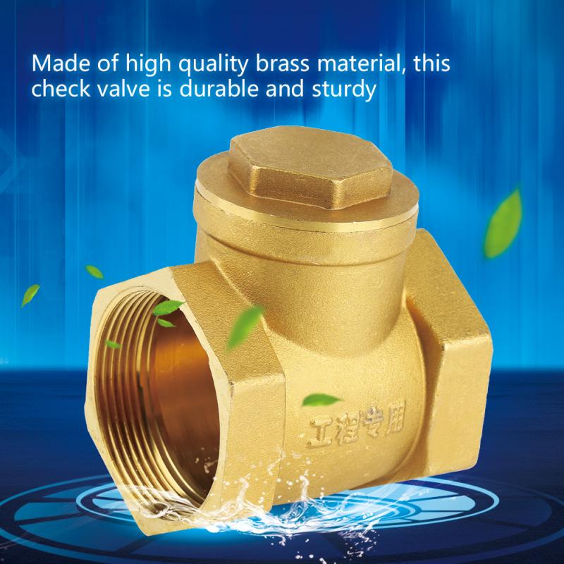 Check Valve DN15 Brass One-Way Automatic Swing Check Valve for Water Oil Acidic Media