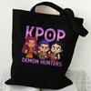 KPOP Demon Hunter Group Printed Canvas Bag Spot Women's Daily Handbag Shopping Bag KTY