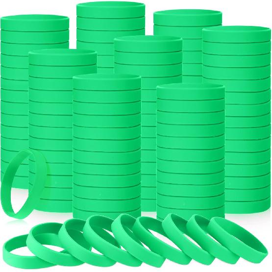 Liliful 50 Pcs Plain Silicone Rubber Bracelets Elastic Rubber Wristbands Blank Colored Bracelet Sports Bands for Stretch Wristband Wrist Bands for