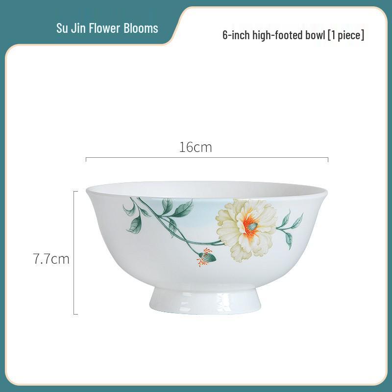 Tangshan Bone China New Chinese Style Tableware Set: Bowls and Plates Collection