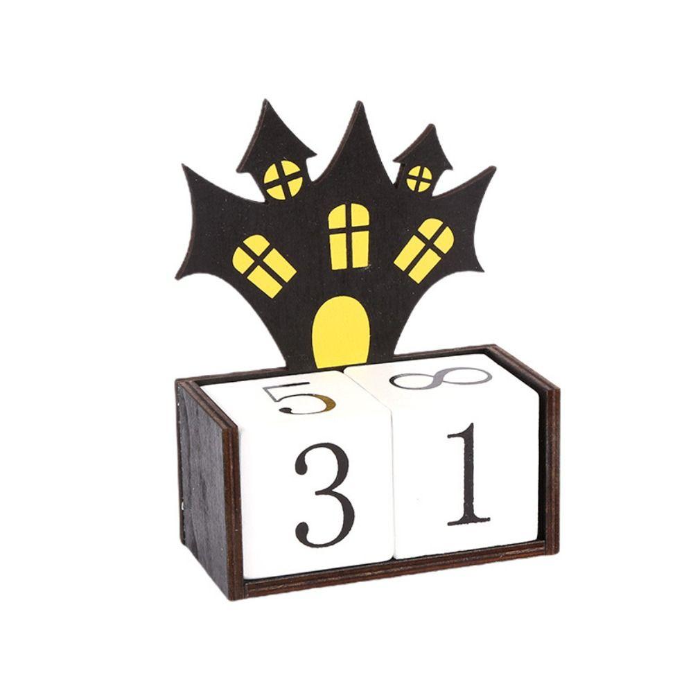 Pumpkin Ghost Castle Halloween Advent Calendar Spooky Wooden  Calendar Ornaments  Haunted House