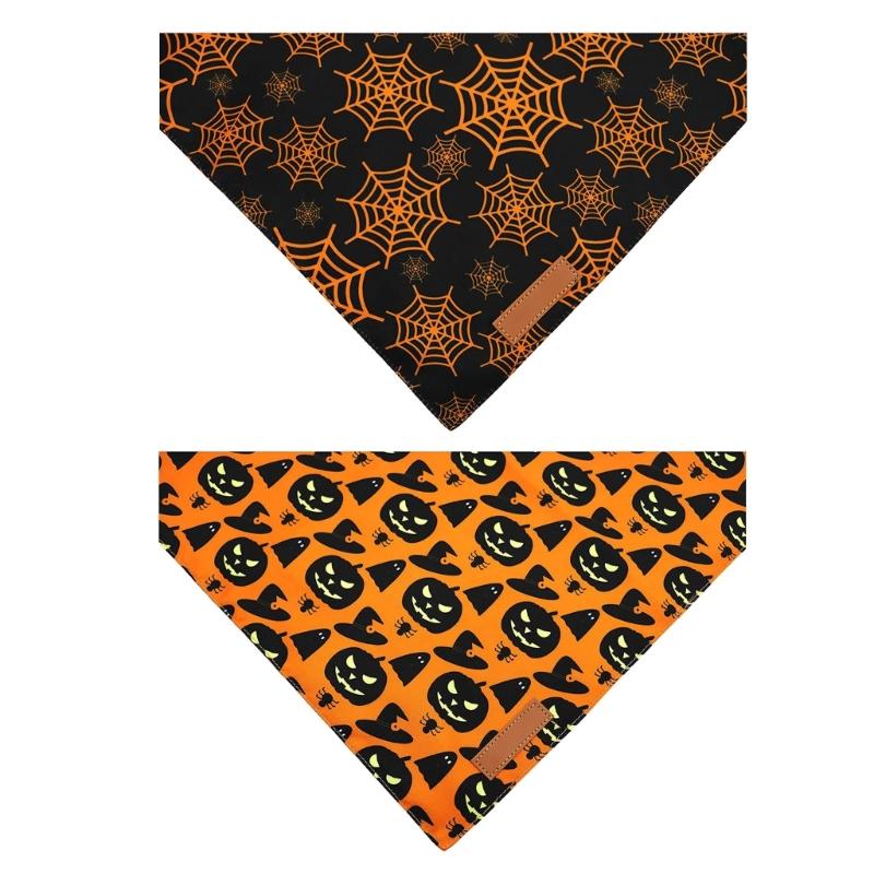 Dog Bib For Halloween Festives Party Costume Soft Washable Fabric Pet Bandana Holiday Celebration Accessory