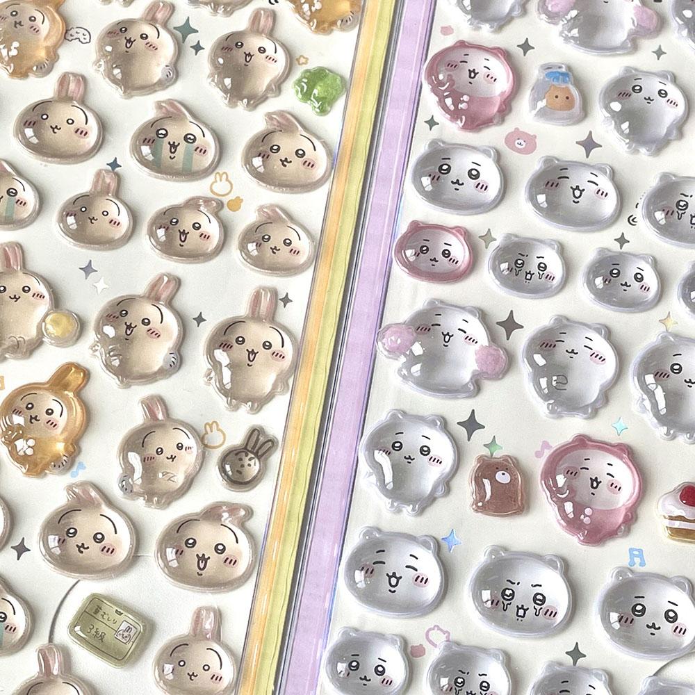 Kawaii Relief Sticker Scrapbook Laptop Cute Bonbon Drop Seal Children Gift Crystal Stickers 3D DIY PVC Play Entertaining Safe Kid Friendly Fun