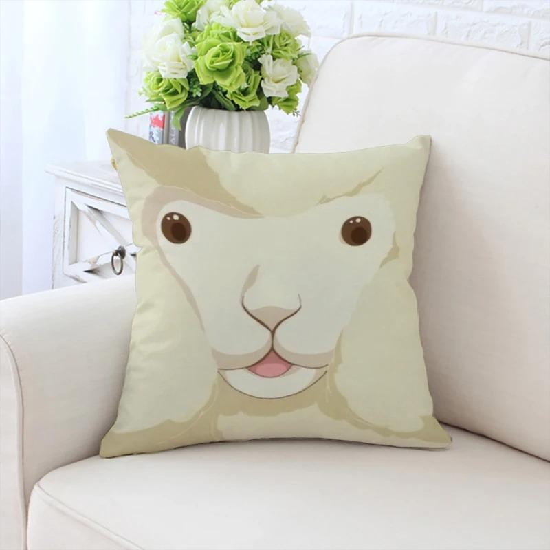 Cute Cartoon Alpaca Pillowcase Car Ornaments Office Living Room Sofa Home Pillowcase