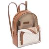 Michael Kors Mk Jaycee Series 24 Zipper Closure Classic Monogram Coated Canvas And Leather Backpack Women backpack Vanilla Brown 35S2G8TB2B-150