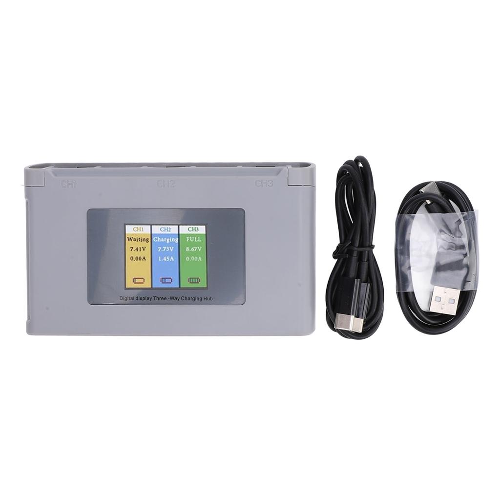 Drone 3 Battery Charger Hub ABS Shockproof USB Drone Battery Charging Station with Digital Display