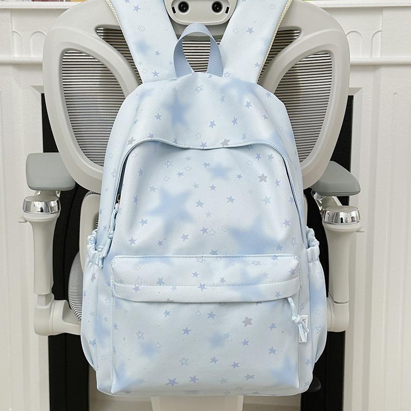 Schoolbag Korean small fresh schoolbag female college student simple versatile printed backpack lightweight large capacity high school backpack