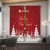 2pcs- Christmas Santa Claus Christmas Tree Pattern Printed Curtains   Christmas Decorations   Home Decorations   Room Decorations