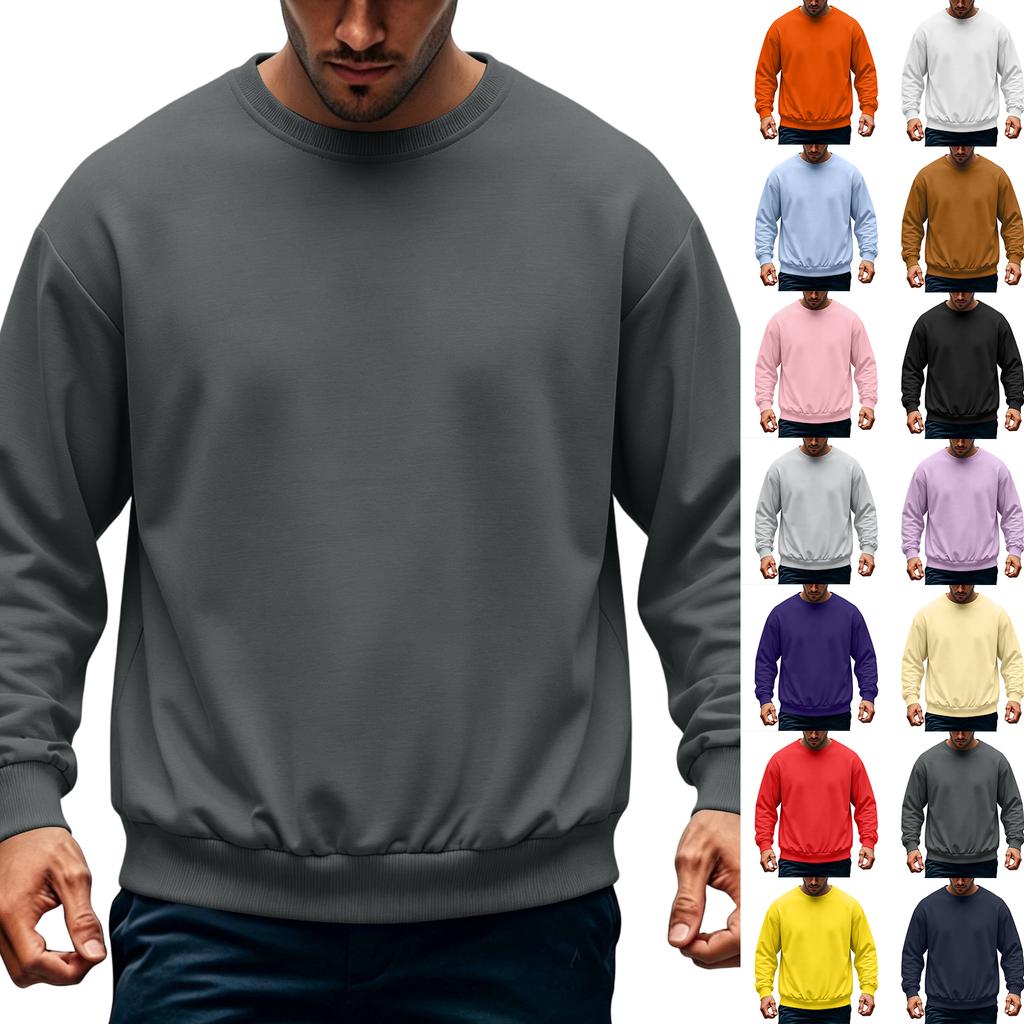 Men's Casual Loose Fit Crewneck Sweatshirt for Fall and Winter Everyday Wear
