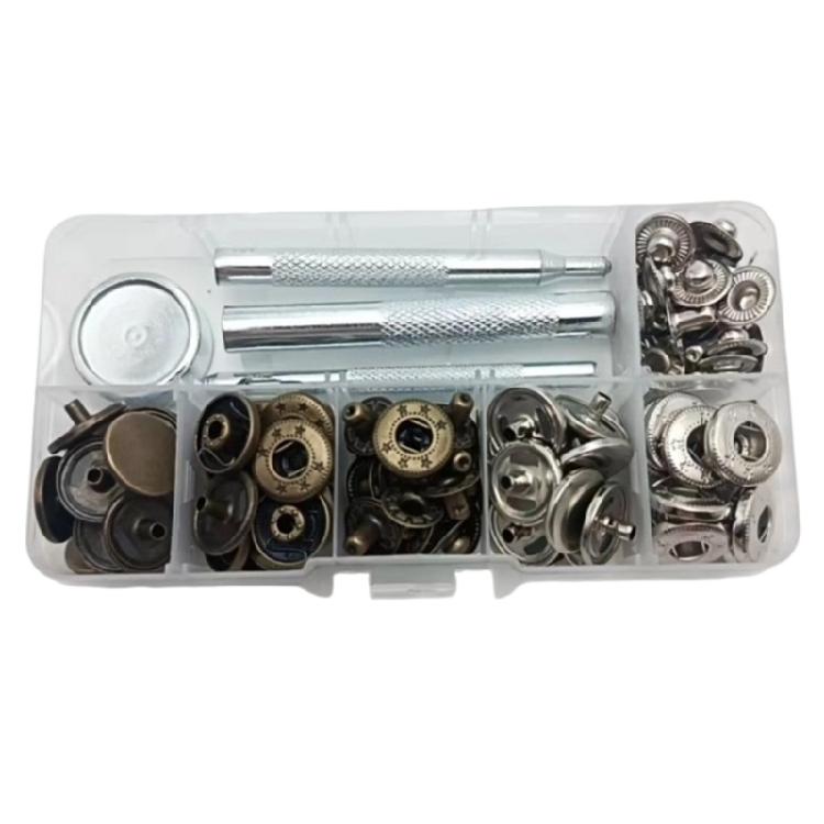 Kit di installazione professionale per bottoni a pressione in rame Heavy Duty 15 mm 12,5 mm Fissaggi per Artigianato Tessile Realizzazione di Abbigliamento