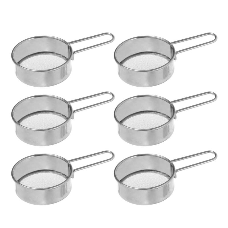 

Pack Of 6 Miniature Stainless Steel Sugar Sifters Flour Sieves Fine Meshes Strainer Ideal For Coffee Enthusiasts 1