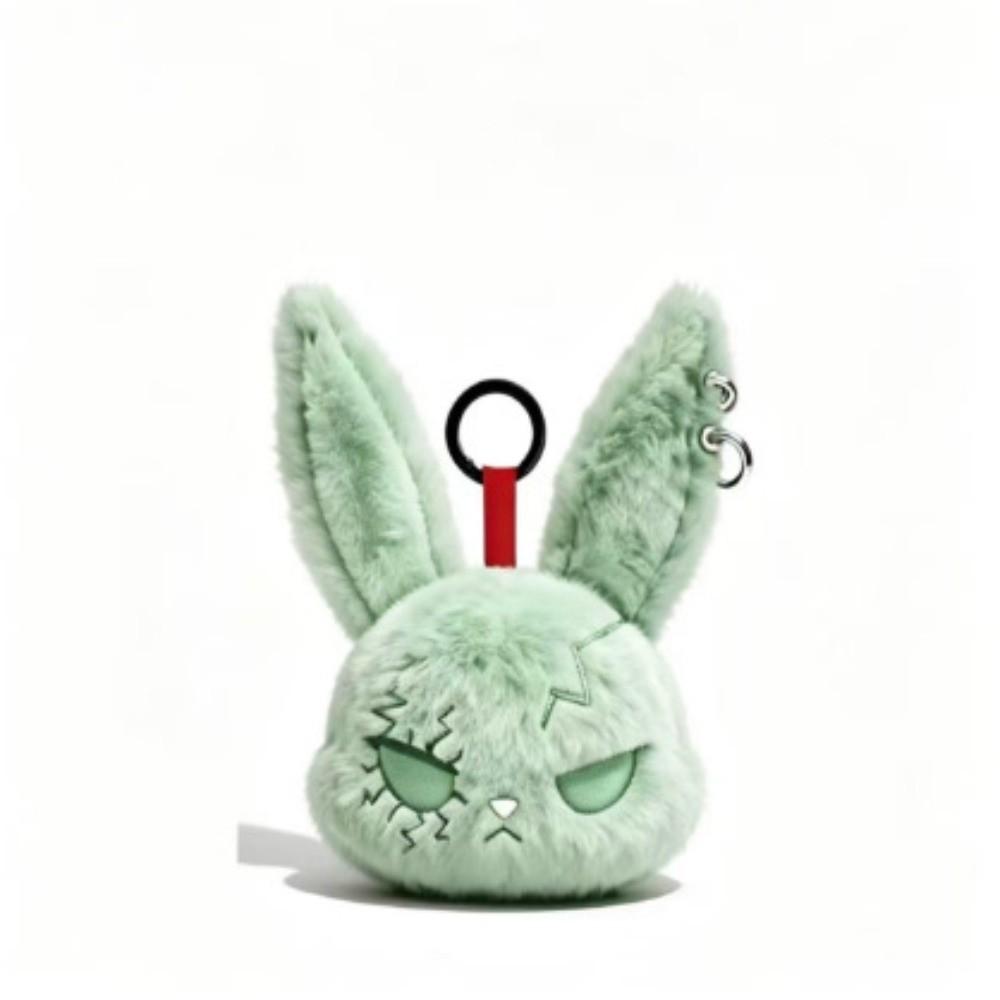 Plush Dark Bunny Plush Doll Embroidered Rabbit Bag Charm Cute Bunny Plush Keychain Daily Carry