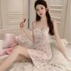 Ice Silk Sleeveless Sleepwear For Women With Padded Bust Summer Home Lounge Dress