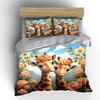 3Pcs Two Giraffes With Floral Crowns Duvet Cover Set With 3D Printing Design Soft Polyester Bedding Set All-Season Comfort