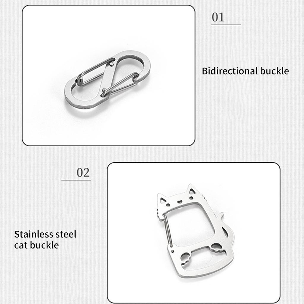 Stainless Steel Lucky Cat Keychain Ornament With Creative S Hook Design Ideal For Travelers And Outdoor Enthusiasts