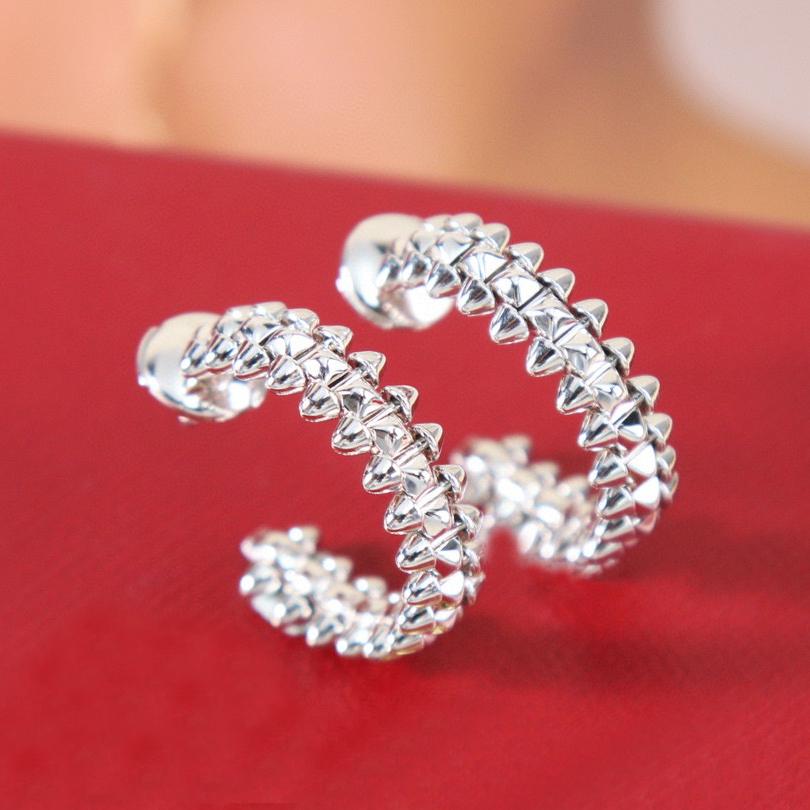 New Vintage Hot Brand Earrings Bullet Eardrop Luxury Jewelry for Women Fashion Designer Pure 925 Sterling Silver Lady Ear Stud