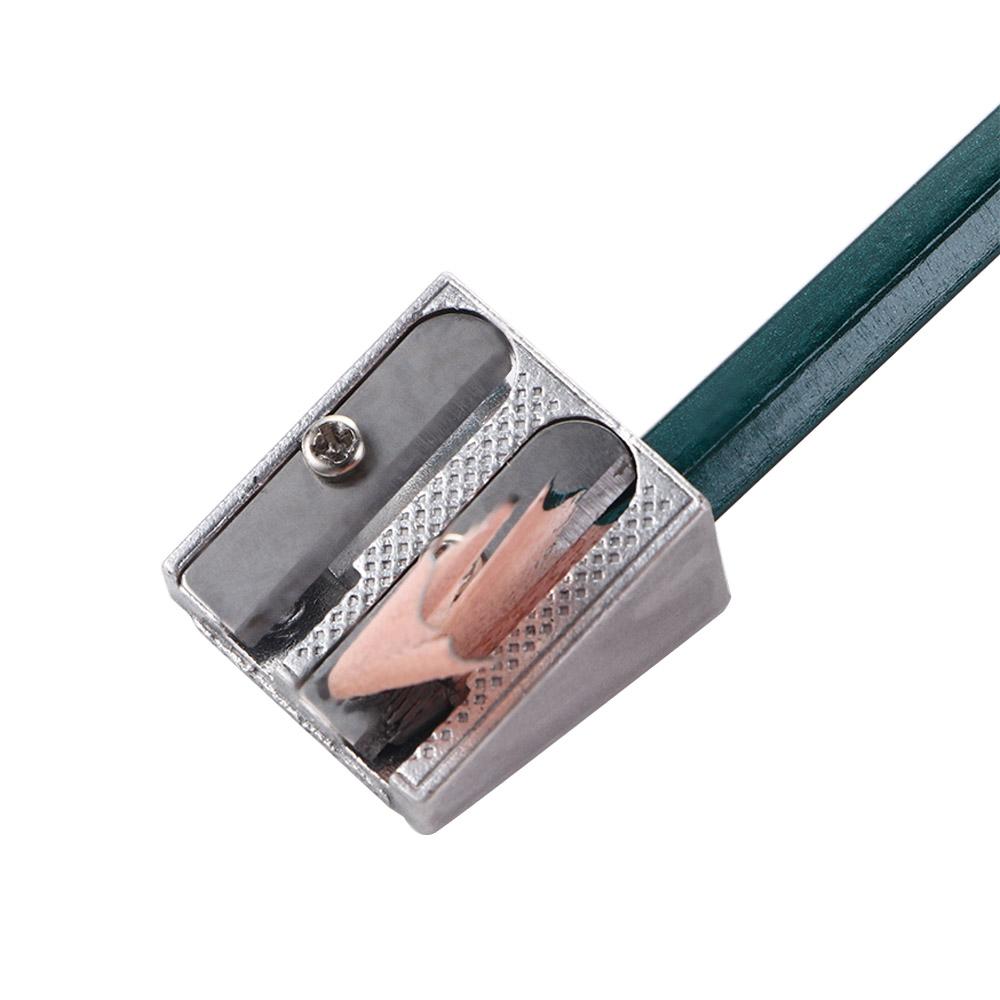 Metal Silver Pens Cutter Tool Office Sharpener Double Hole Pencil Sharpener Pencil Sharpener