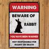 Rabbit Metal Tin Sign Funny Wall Art for Home Bar Coffee Shop Decor Vintage Style Sign Plaque for Office Decoration