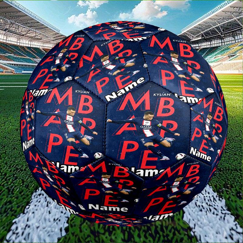 Personalisierter Kylian Mbappe Fußball mit individuellem Namen, Größe 5, für Training & Spiel, für Teams, zum Kicken, Geschenk für Fußballfans