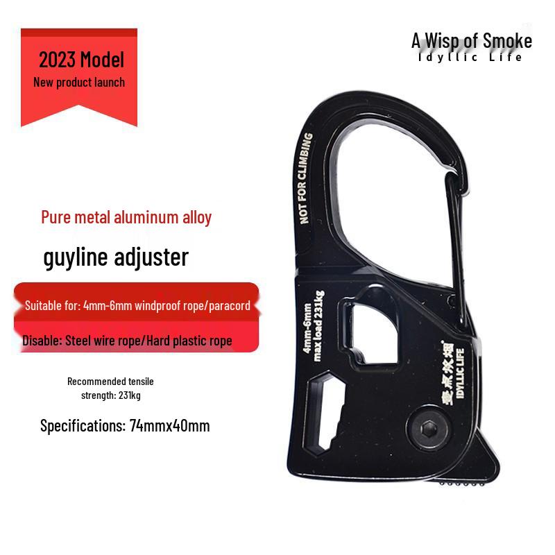 Aluminum Alloy Self-Locking Tent Rope Tensioner for Outdoor Camping