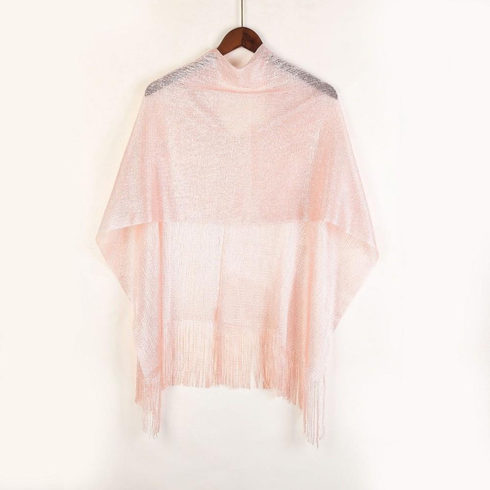 Gold Silver Shiny Silk Shawl Lace Tassel Fashion Hijab Fashion Evening Dress Scarf  Summer Wear