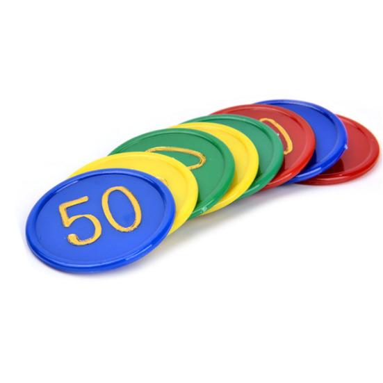 160Pcs/Set Face Value Poker Round Chips Counting Number Toy Game Party Props