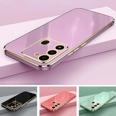 Für Tecno Spark 8C Hülle, Luxus Square Plating Tecno Spark Go 2022 Telefonhülle Silikon Rückseite Fundas KG5 KG5h KG5j KG5n Hülle