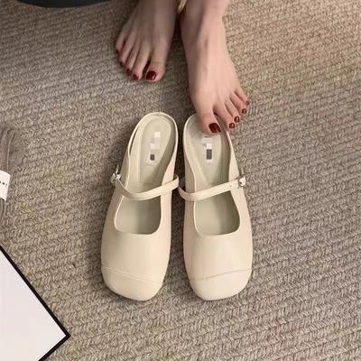French Xiaoxiangfeng Doudou Shoes Retro Mary Jane Slippers Spring and Summer New Shallow Single Shoes Lightweight