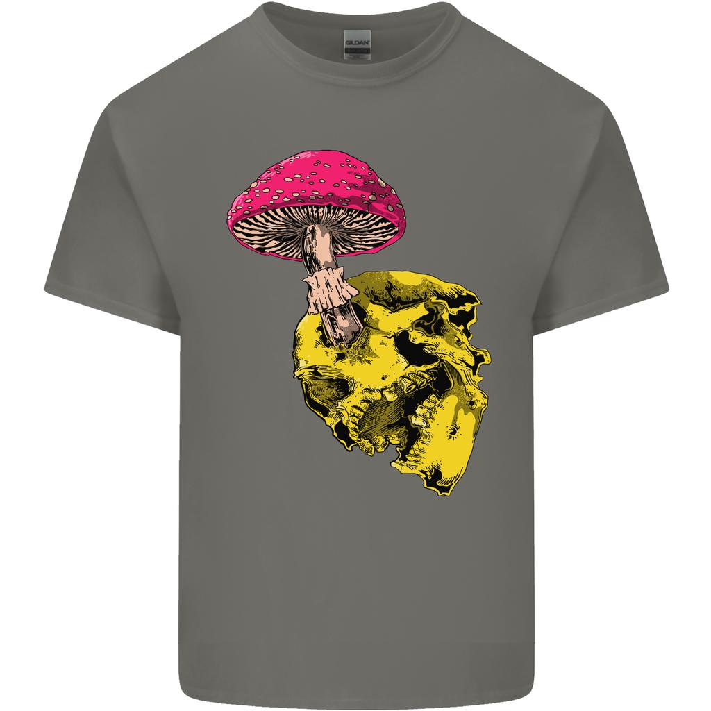 Mushroom Skull Toadstool Magic Gothic Unisexs Light Cotton TShirt