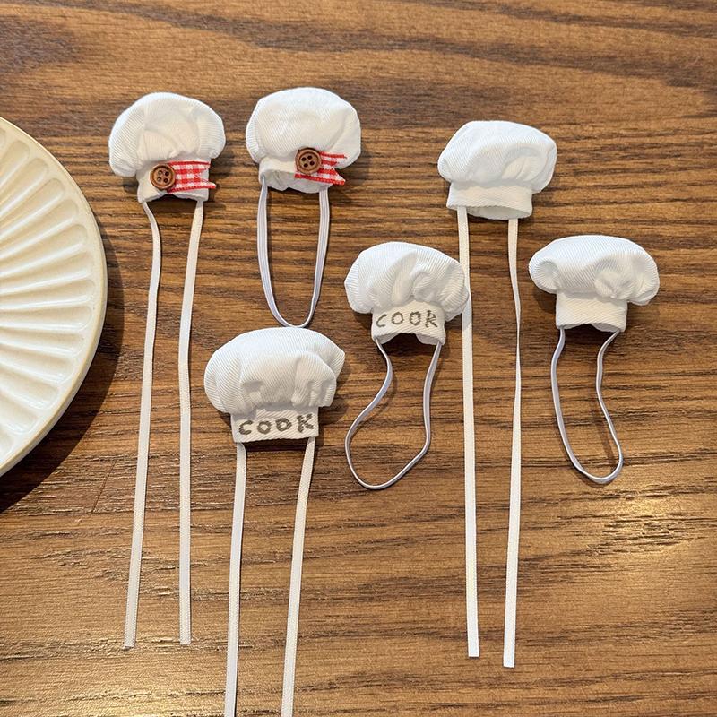 For 10CM Plush Doll Chef Hat Cute Mini Doll Hats DIY Dolls Decoration Accessories Dollhouse Scene Ornament Pretend Play Toys