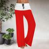 Women's Drawstring Elastic Waistband Wide Leg Color Matching Casual Pants