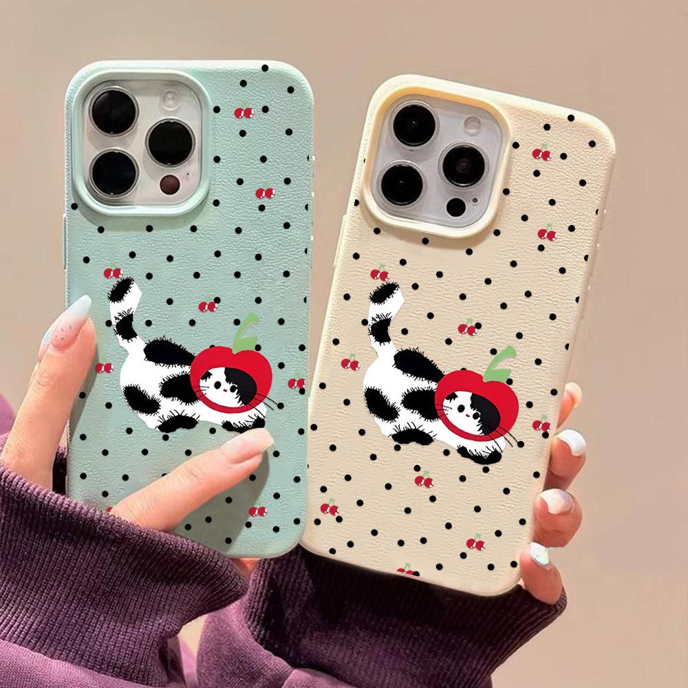 Telefondeksel til iPhone 11 13 deksel iPhone 12 14 15 16 Pro Max 12 Pro 15 Plus Lær Malt Vanntett Fallsikkert og Slitesterkt Tegneserie