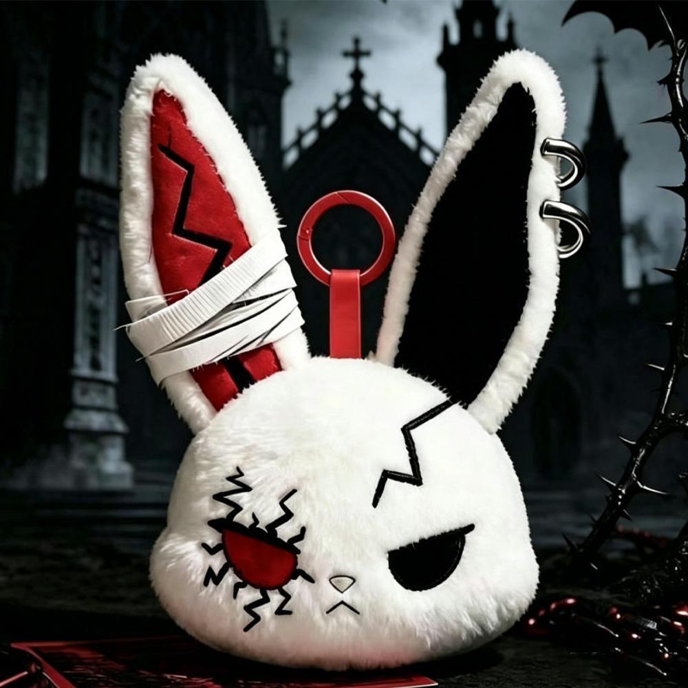 Best- Popular Gothic Dark Rabbit Pendant Bully Rabbit Plush Toy Keychain Creative Niche Gift For Girls Special Gifts
