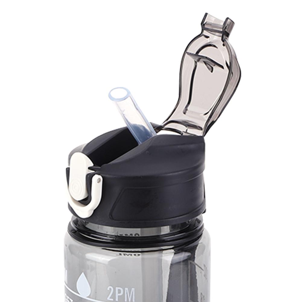 900ml Portable Drinking Cup with Straw Handle Outdoor Travel Bottle Leakproof Motivational Gym Running Drinking Bottle