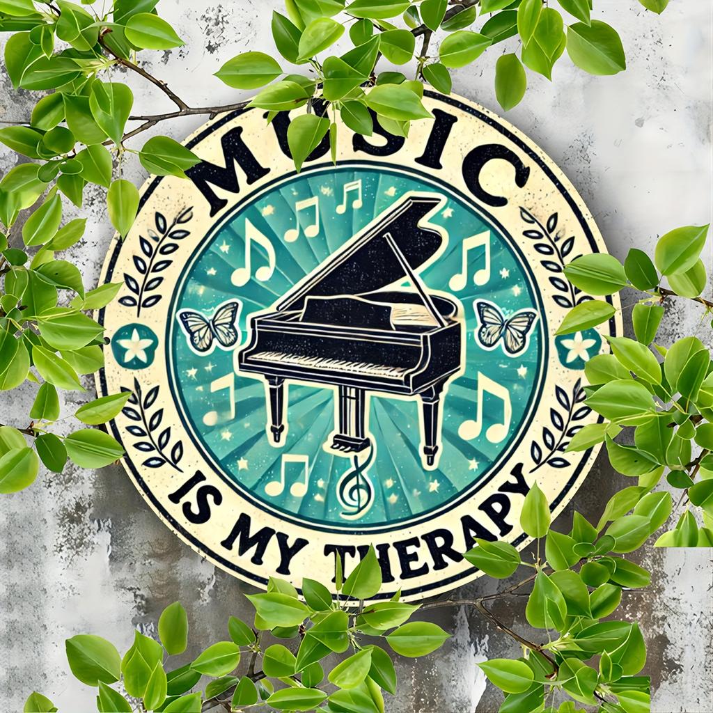 Vintage Piano Metal Wall Art D Flat Retro Sign for Man Cave Garden Home Party