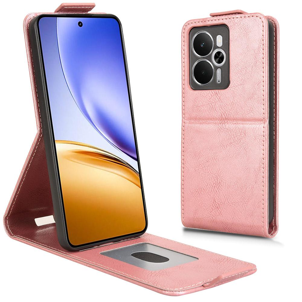 For Realme 14 5G Stand Case Magnetic Clasp Vertical Flip Leather Phone Cover with Card Holder