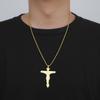 INRI Jesus Crucifix Cross Pendant Necklace Stainless Steel Christian Religious Faith Engraved Jesus Christ Amulet Jewelry Gifts