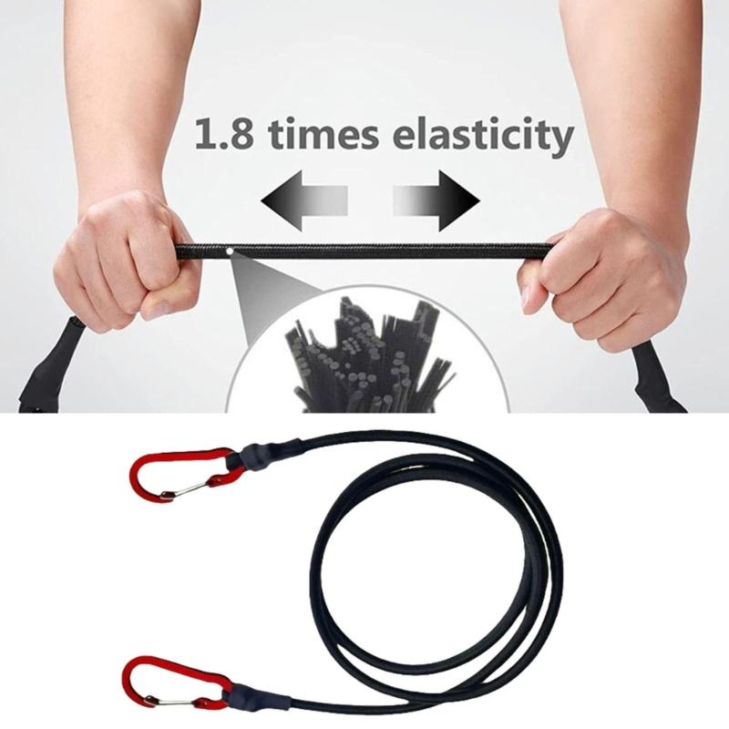 Elastic Strap with Hook Bungee Cord Heavy Duty Outdoor Elastic Bungee Strap for Luggage Roof Rack Tents Tarps