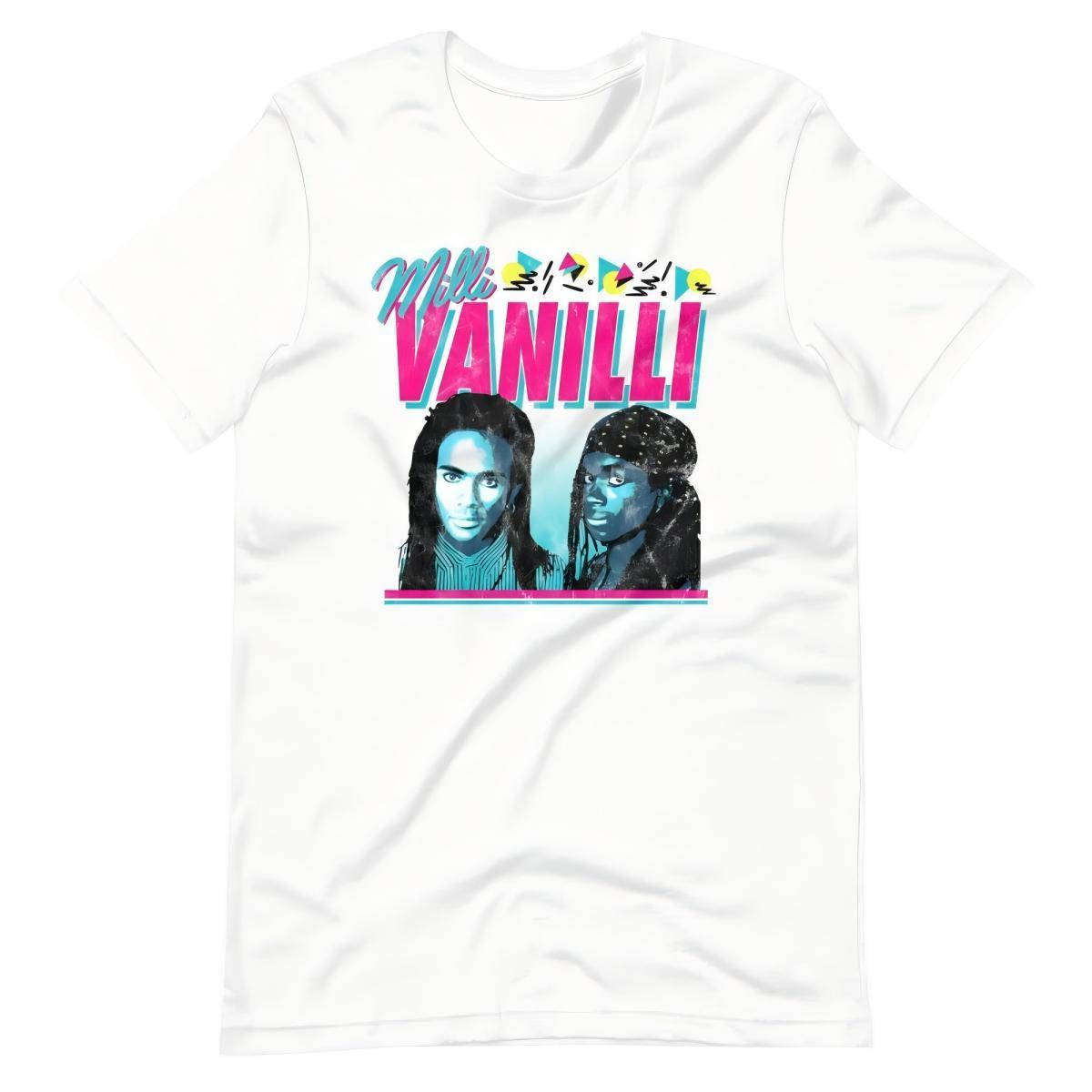 Milli Vanilli Retro 80s Pop White T-Shirt XL белый