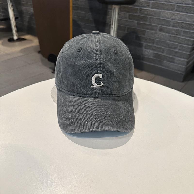 Washed Cotton Baseball Cap Letter C Embroided For Unisex Couples Casual Outdoor Sunshade Sun Hat Face Small Caps For Men Hats