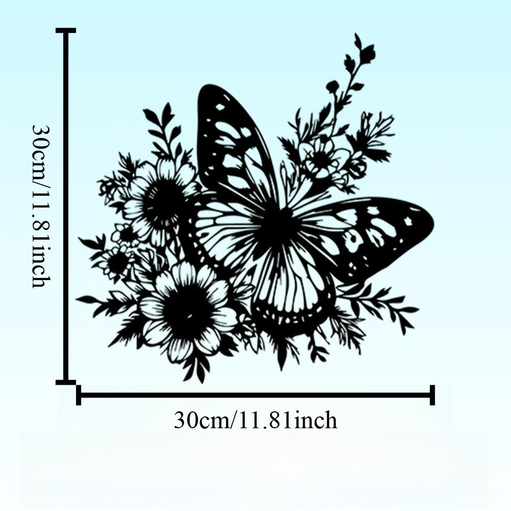 Wrought Iron Wall Art Floral Metal Decor Sculpture Flower Room Decor Garden Hanging Panel Spring Easter Christmas Gift