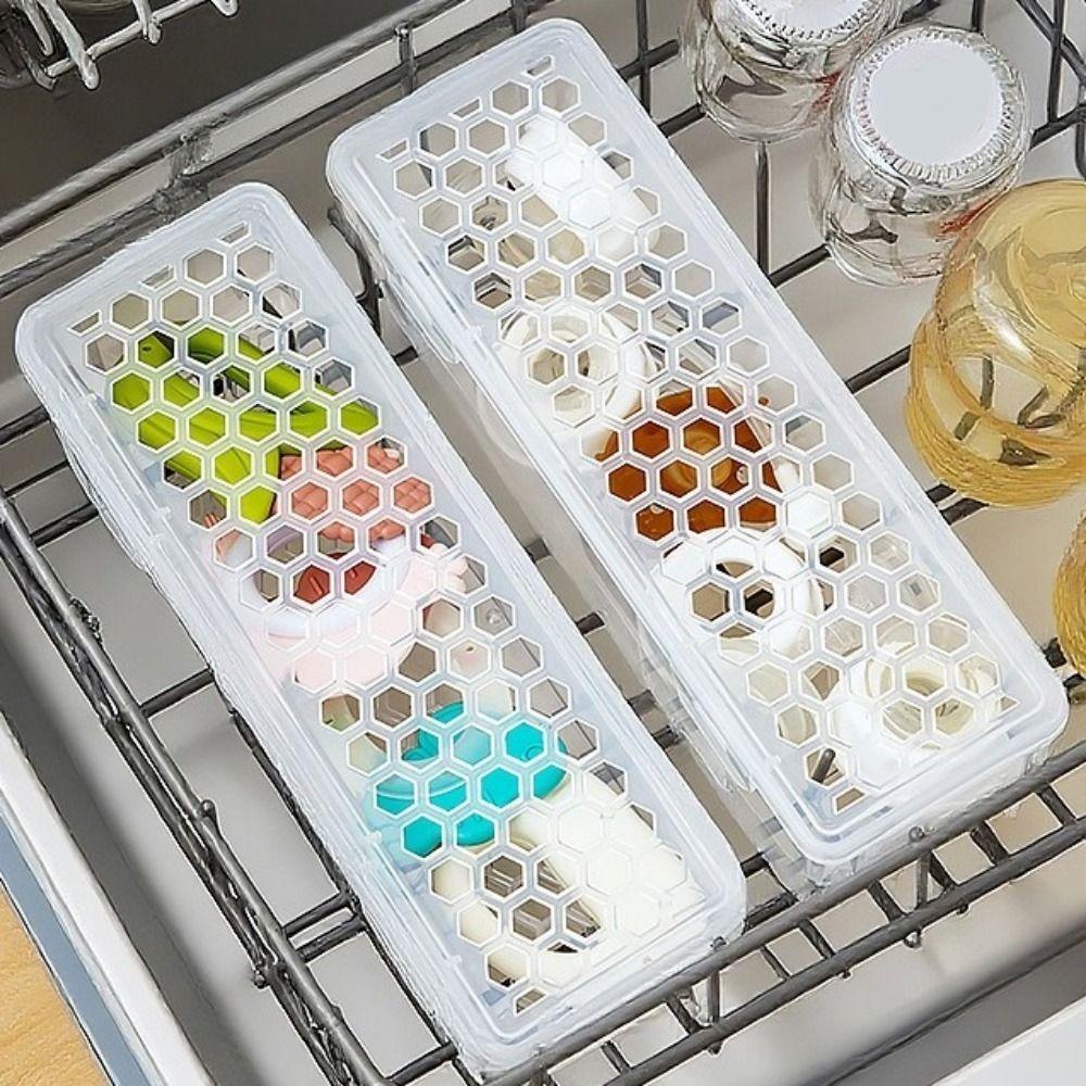 Hollow Out Dishwasher Tableware Cleaning Box Plastic Chopsticks Spoon Cleaning Box  Dishwasher