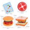 Wooden Burger Sandwich Stacking Toys For Toddler Kids Preschool Learning Educational Toys Pretend Play Food Kitchen Toys Gift