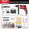 Delixi Multi-functional Electric Drill and Screwdriver, 220V Handheld Hammer Drill for Household Use.
