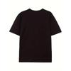 European Size Women's Black Short Sleeve T-Shirt with Multicolor Fairy & Print - Magical Celestial Boho Tee, Round Neck Casual Summer Top